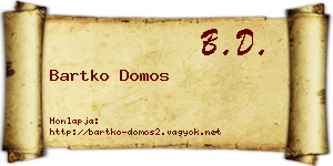 Bartko Domos névjegykártya